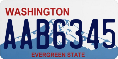 WA license plate AAB6345