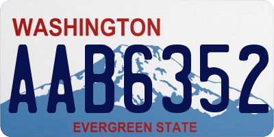 WA license plate AAB6352