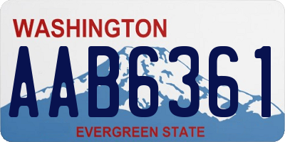 WA license plate AAB6361