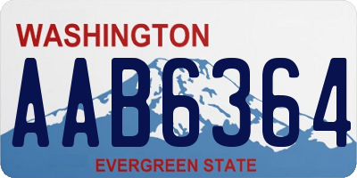 WA license plate AAB6364
