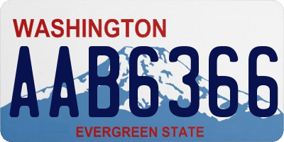 WA license plate AAB6366