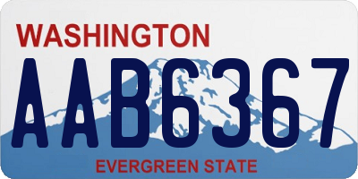 WA license plate AAB6367