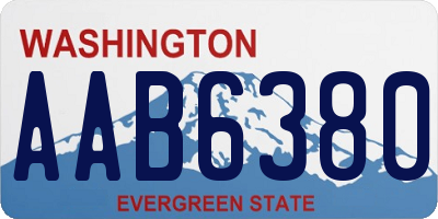 WA license plate AAB6380