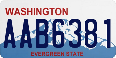 WA license plate AAB6381