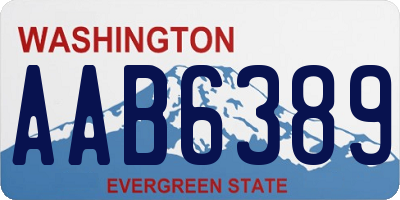WA license plate AAB6389
