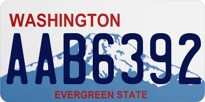 WA license plate AAB6392