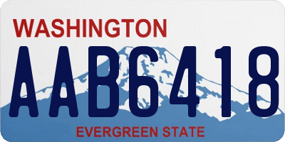 WA license plate AAB6418