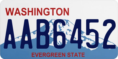 WA license plate AAB6452
