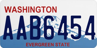 WA license plate AAB6454