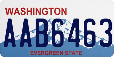 WA license plate AAB6463