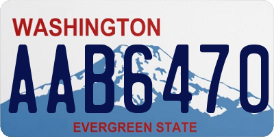 WA license plate AAB6470