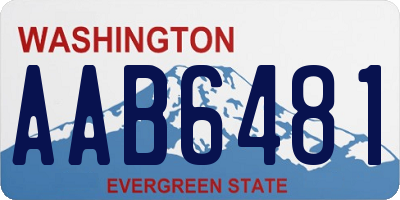 WA license plate AAB6481
