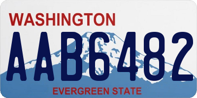 WA license plate AAB6482
