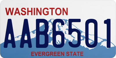 WA license plate AAB6501
