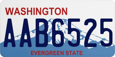WA license plate AAB6525