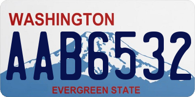 WA license plate AAB6532