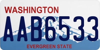 WA license plate AAB6533