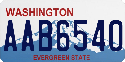 WA license plate AAB6540