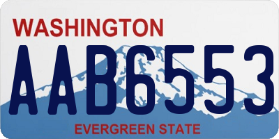 WA license plate AAB6553