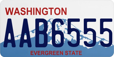WA license plate AAB6555
