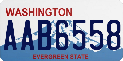 WA license plate AAB6558