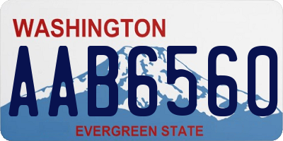 WA license plate AAB6560