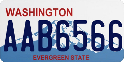 WA license plate AAB6566