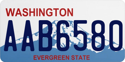WA license plate AAB6580