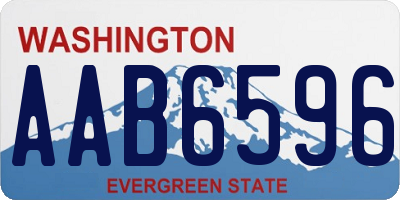 WA license plate AAB6596