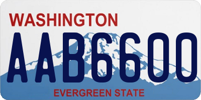 WA license plate AAB6600