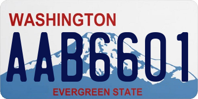 WA license plate AAB6601