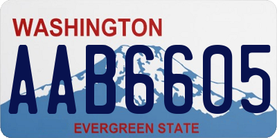WA license plate AAB6605