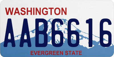 WA license plate AAB6616
