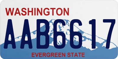 WA license plate AAB6617