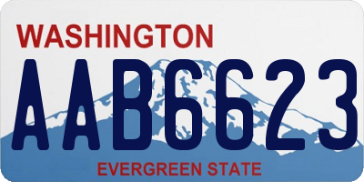 WA license plate AAB6623