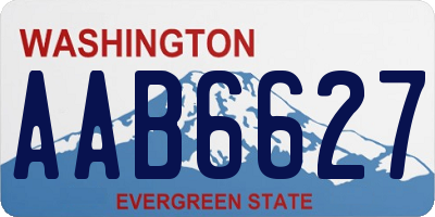 WA license plate AAB6627