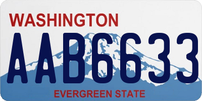 WA license plate AAB6633