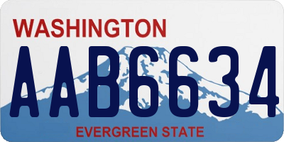 WA license plate AAB6634