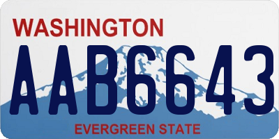 WA license plate AAB6643