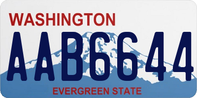 WA license plate AAB6644