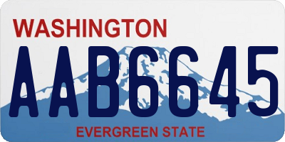 WA license plate AAB6645
