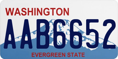 WA license plate AAB6652