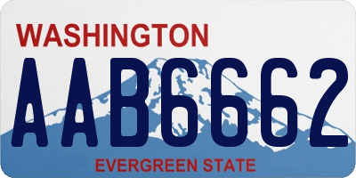 WA license plate AAB6662