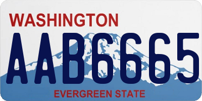 WA license plate AAB6665
