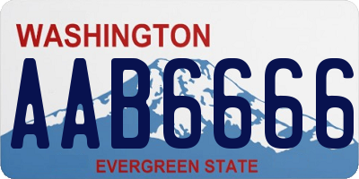 WA license plate AAB6666