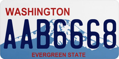 WA license plate AAB6668