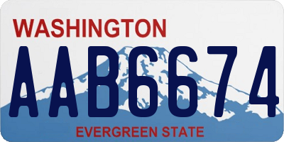 WA license plate AAB6674