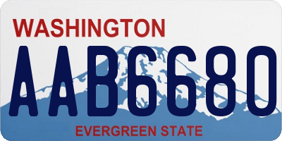 WA license plate AAB6680