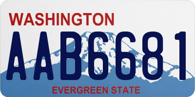 WA license plate AAB6681