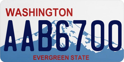 WA license plate AAB6700